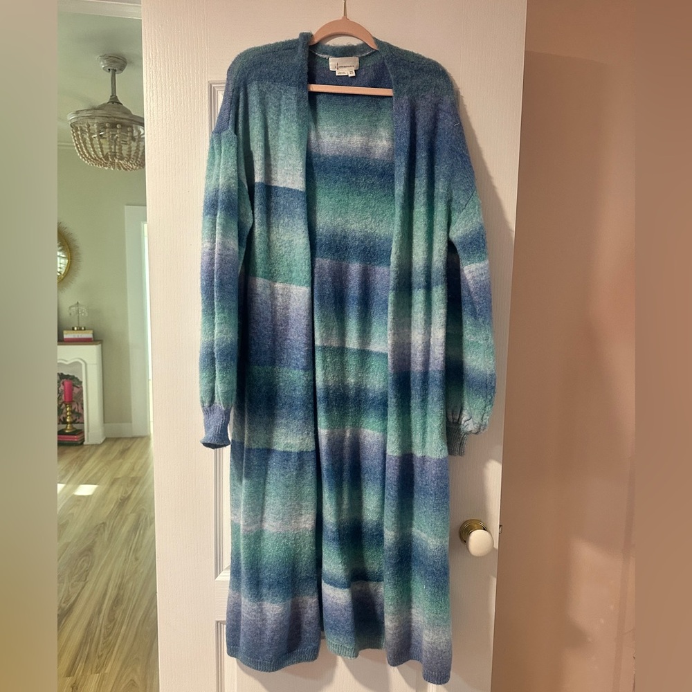 Anthropologie Blue and Purple Knit Sweater